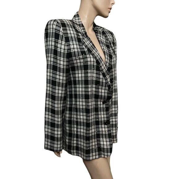 Vintage 80s Criscione X Cache Size S Jacket Blazer 100% Rayon with Rhinestones - Picture 7 of 12